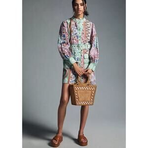 Anthropologie x Kachel Buttondown Mini Dress Multicolor Size L NWT